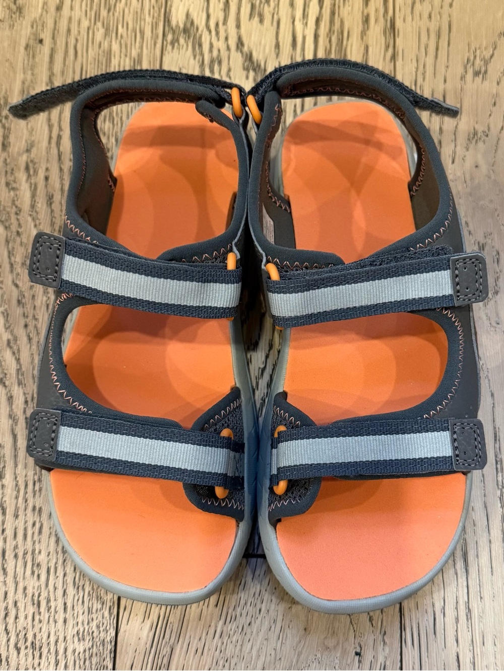 Merrell Kids Sandals Size 3 Gray Orange Adjustable Sport Sandals
